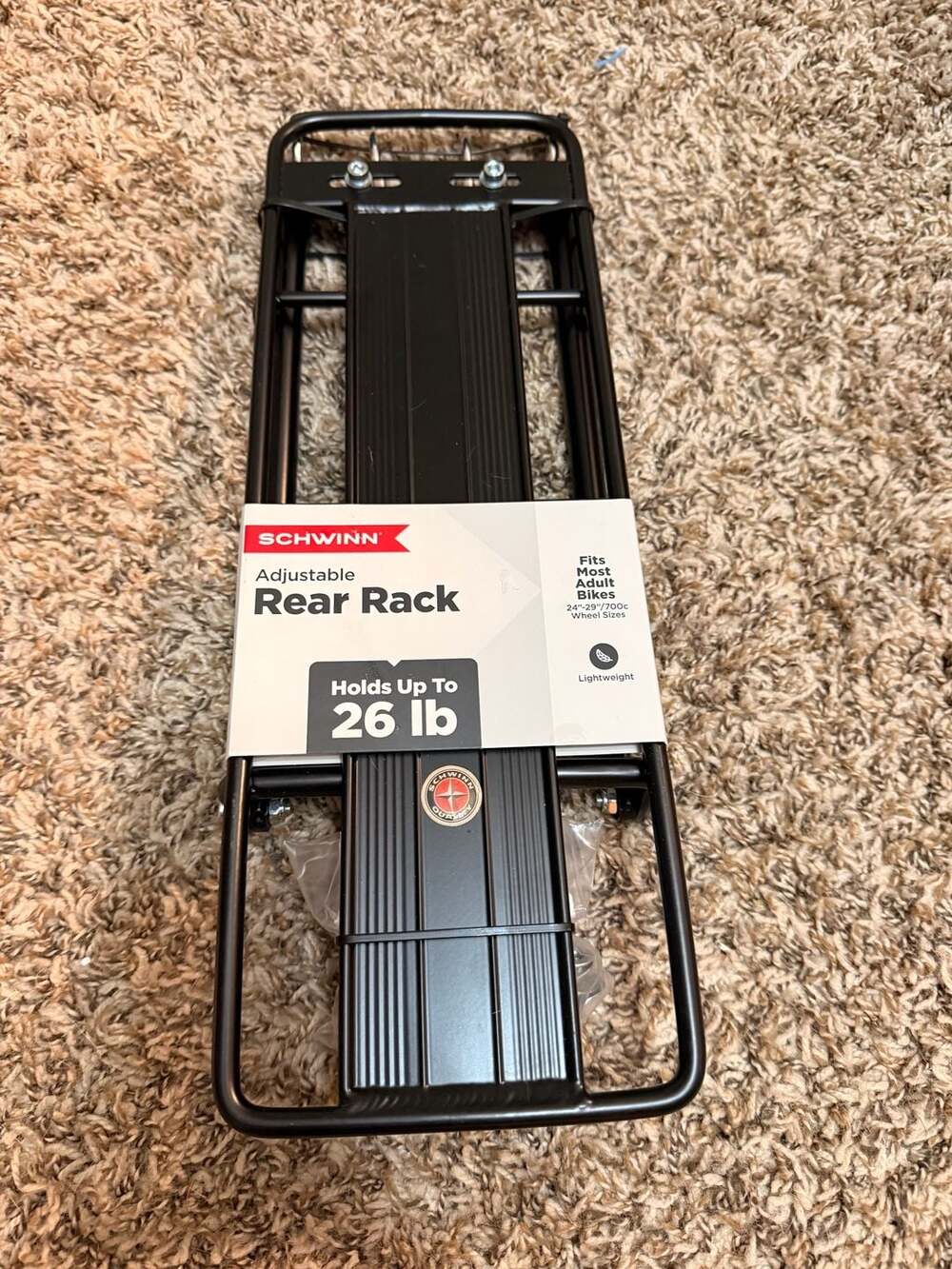 Schwinn Adjustable Rear Rack, Black